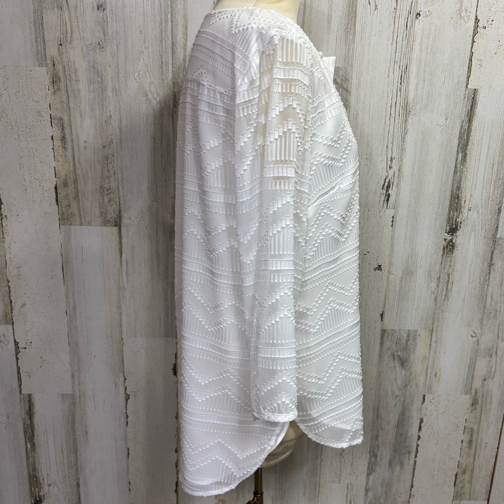 Talbots Textured Sheer Overlay Top - Picture 7 of 9